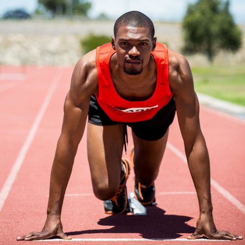 Athlete ready to run